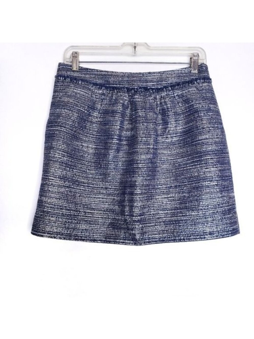 Gap Navy Blue Gray Metallic Textured Mini Skirt With Pockets Women's Size 4